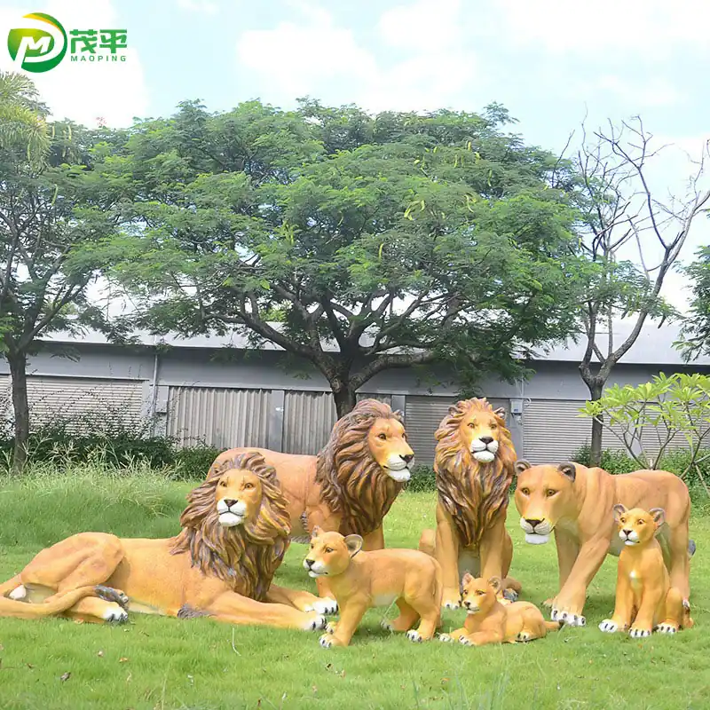 Fiberglass lion sculpture