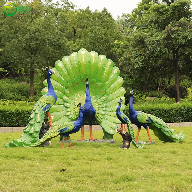 Fiberglass Peacock Sculpture