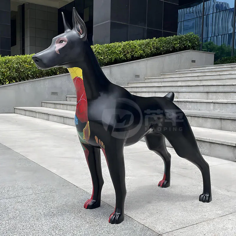 ガラス繊維の抽象的な芸術犬の彫刻