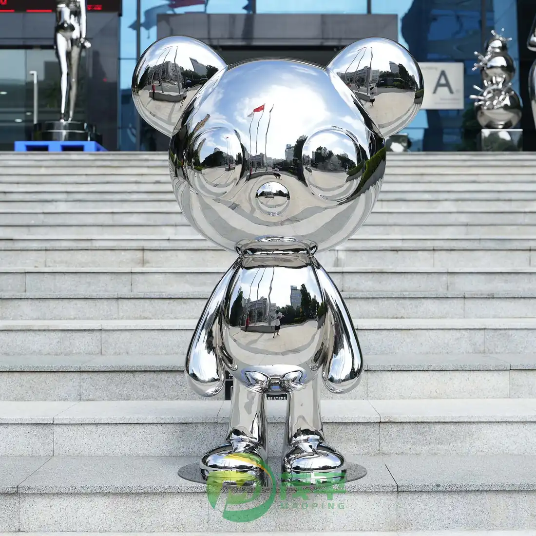 漫画の金属の熊のステンレス鋼の彫刻
