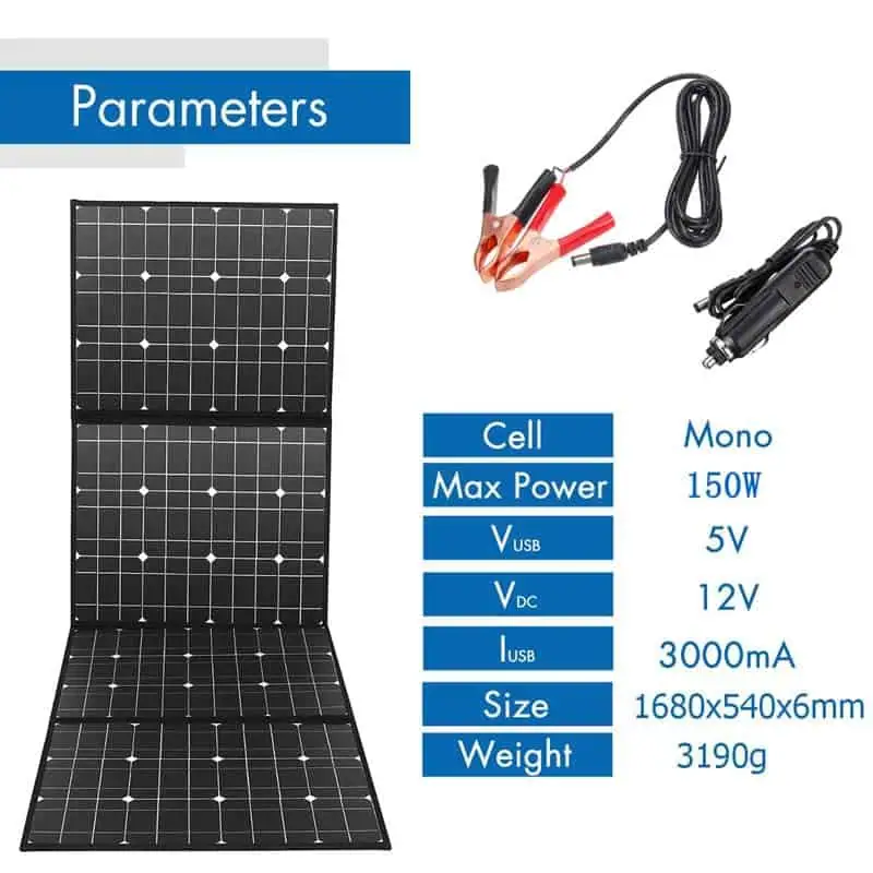 150W Portable Foldable Monocrystalline Solar Panel detail 7