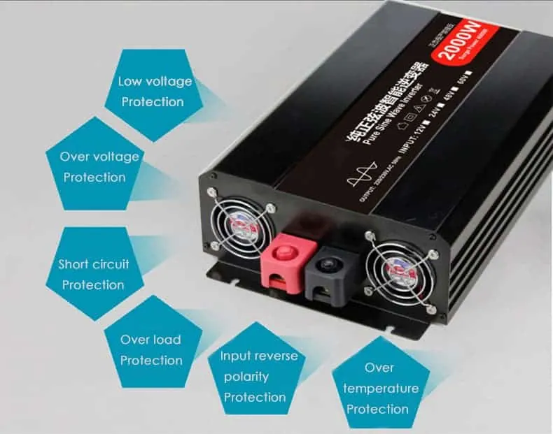 2000W DC 12V/24V/48V to AC 110V/220V Modified Sine Wave Peak 4000W Power Inverter with LCD Display view 4