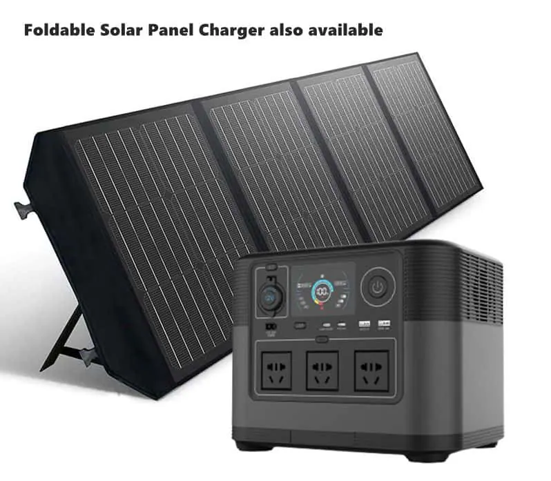 Central eléctrica portátil de 1200W con fuente de energía solar con batería PD65W QC3.0 TYPE-C LiFePO4, vista 3