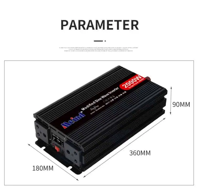 2000W DC 12V/24V/48V to AC 110V/220V Modified Sine Wave Peak 4000W Power Inverter with LCD Display detail 8