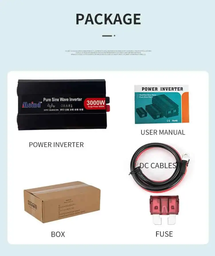 3000W DC12V/24V/48V to AC 110V/220V Pure Sine Wave Power Inverter for Home with LCD Display detail 9