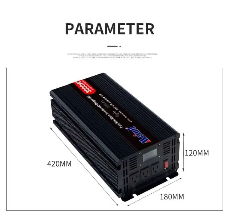 DC 12V/24V to AC 110V/220V Pure Sine Wave 3000 Watt Inverter with Charger UPS LCD Display detail 7