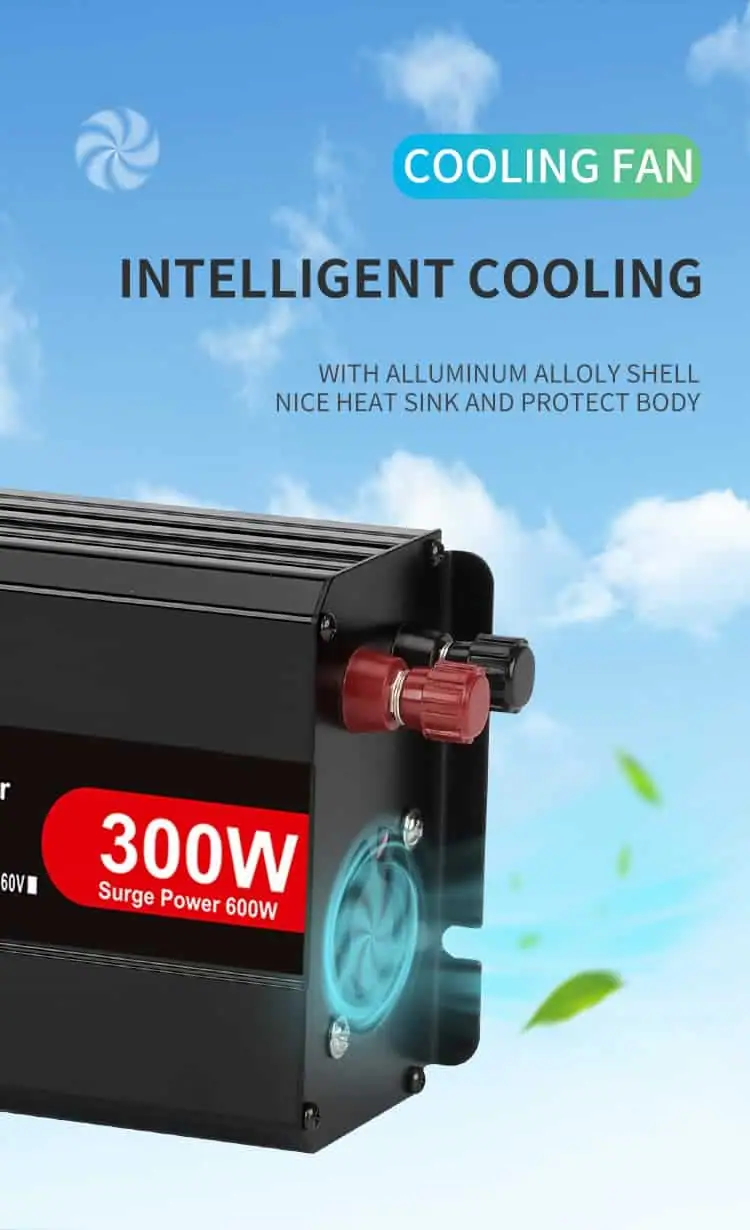 300W DC 12V/24V to AC 110V/220V Pure Sine Wave Power Inverter Car Inverter detail 4