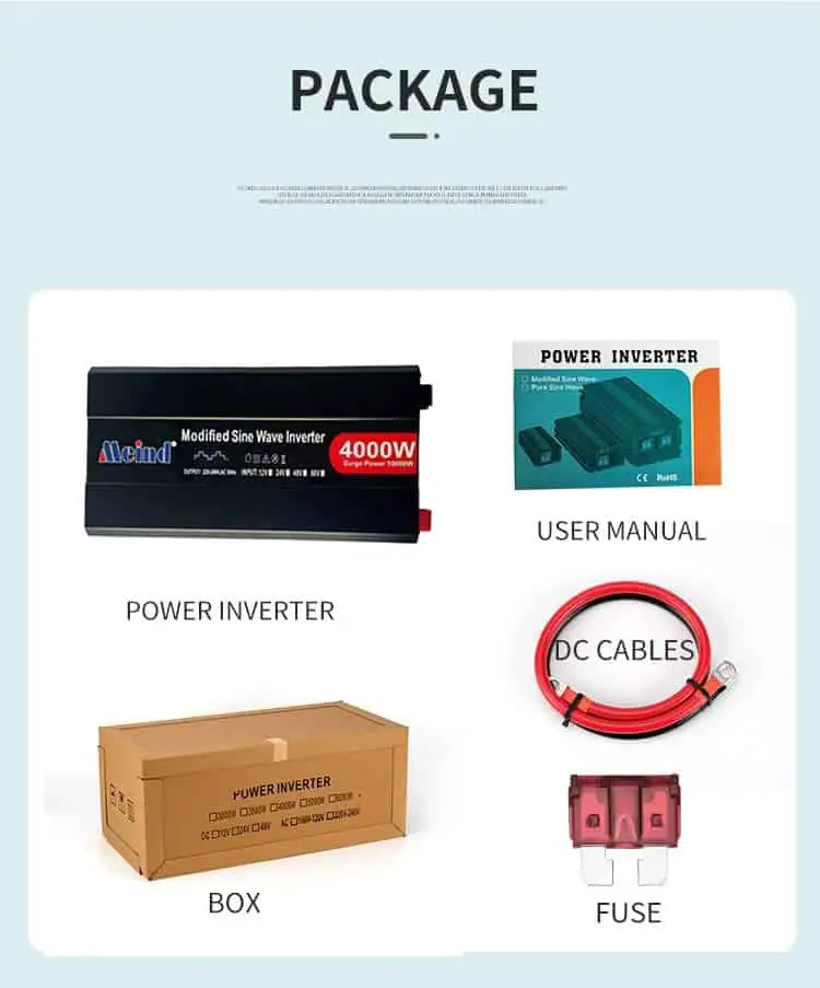 4000W DC 12V/24V/48V to AC 110V/220V Modified Sine Wave Power Inverter with LCD Display detail 10