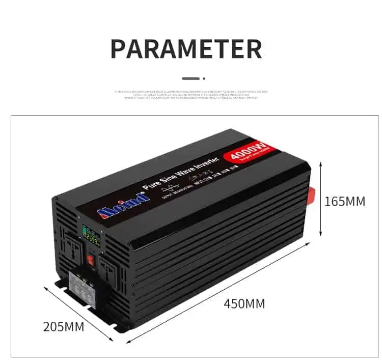 4000W DC 12V/24V/48V to AC 110V/220V Pure Sine Wave Power Inverter for Home with LCD Display detail 7