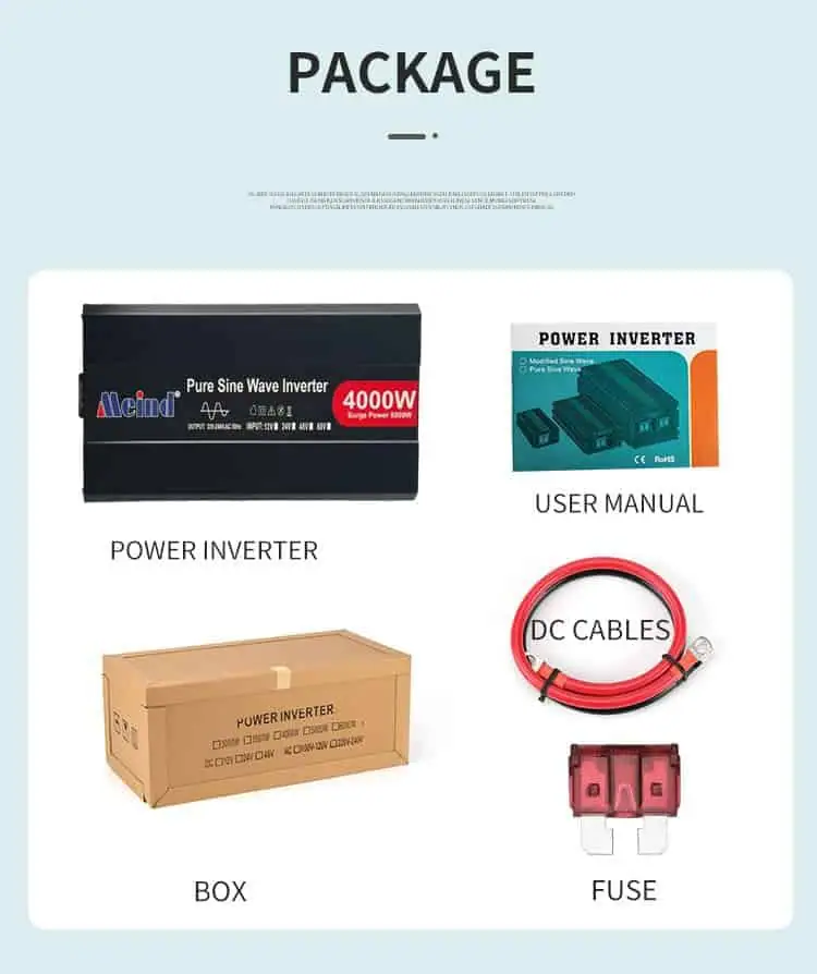6000W DC 12V/24V/48V to AC 110V/220V Pure Sine Wave Power Inverter for Home with LCD Display detail 9