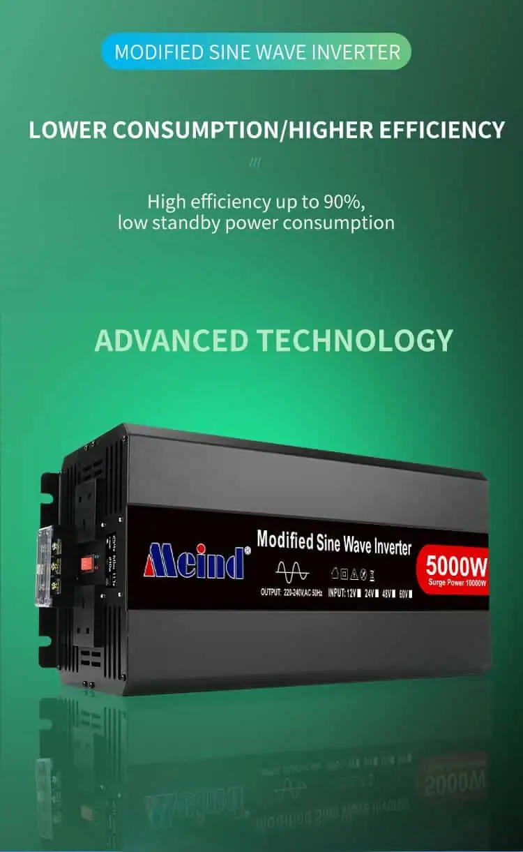 5000W DC12V/24V/48V to AC 110V/220V Modified Sine Wave Power Inverter with LCD Display detail 3