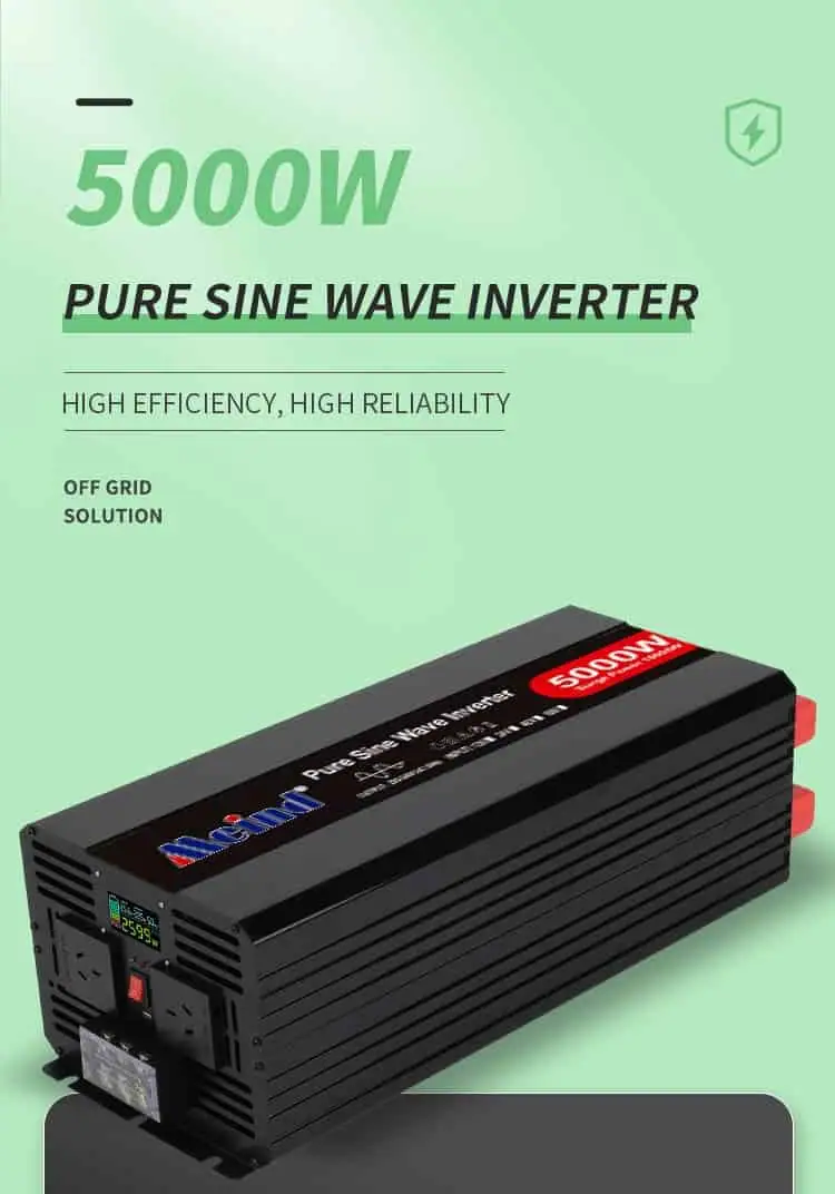 5000 Watt Inverter Pure Sine Wave DC12V/24V/48V to AC 110V/220V with LCD Display detail 1