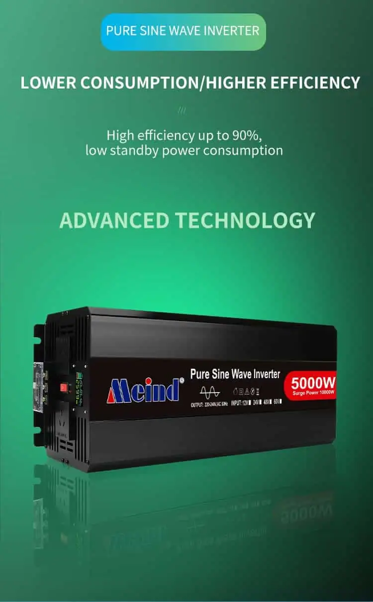 5000 Watt Inverter Pure Sine Wave DC12V/24V/48V to AC 110V/220V with LCD Display detail 3