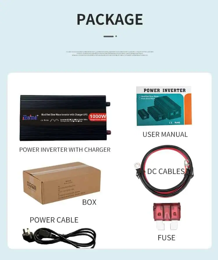 DC 12V/24V to AC 110V/220V Modified Sine Wave 1000W Power Inverter with Charger&UPS LCD Display detail 8