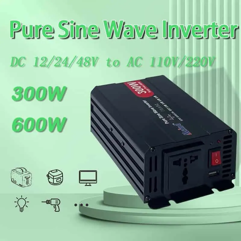 300 W DC 12 V/24 V zu AC 110 V/220 V reiner Sinus-Wechselrichter, Auto-Wechselrichter