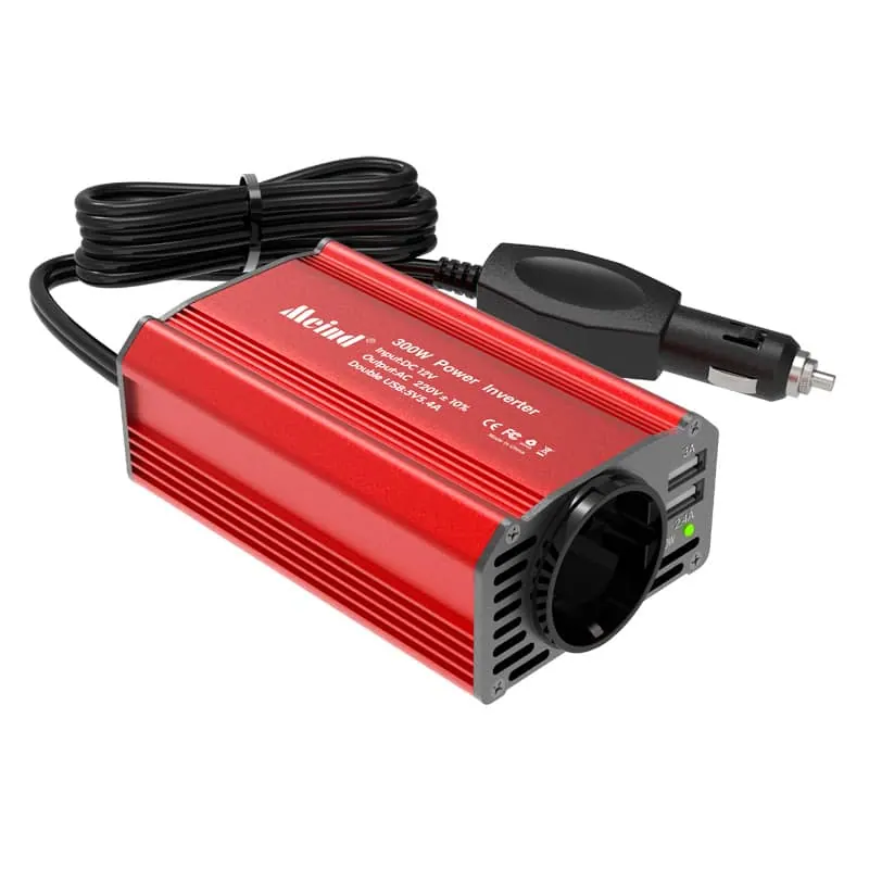300W Modified Sine Wave Power Inverter with EU, Dual American Sockets USB QC 3.0 5.4A view 3