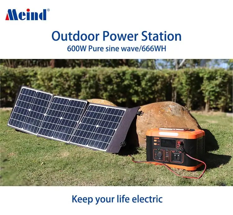 600W Pure Sine Wave Portable Power Station Solar Generator for Outdoors Camping Travel Hunting Emergency detail 1