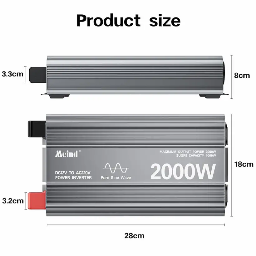 2000W DC 12V/24V/48V to AC 110V/220V Pure Sine Wave Power Inverter with LCD Display detail 9