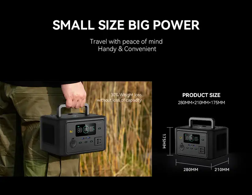 300W Portable Power Station with TYPE-C LiFePO4 Battery Wireless Charge Solar Generator detail 7