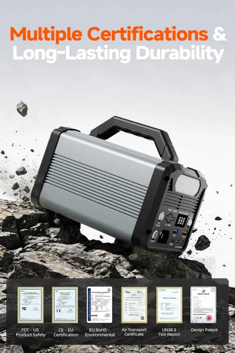 200W Power Station Portable Solar Power Supply Rechargeable Power Generator with Type-C LED Light detail 9