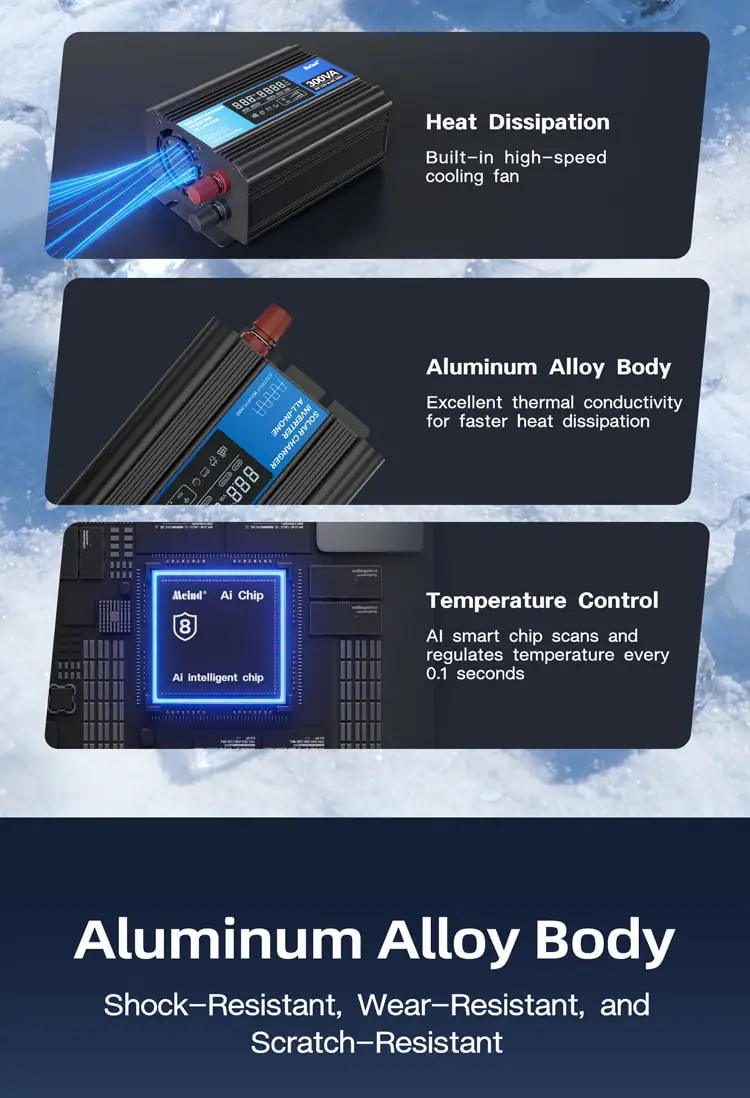 300W DC 12V/24V to AC 110V/220V Peak 600W Off-Grid Solar Inverter detail 17