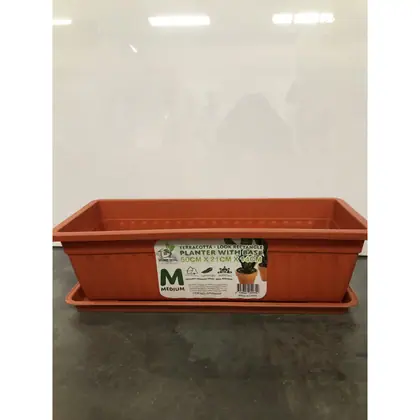 Planter Rect w/base 50x21x14cm
