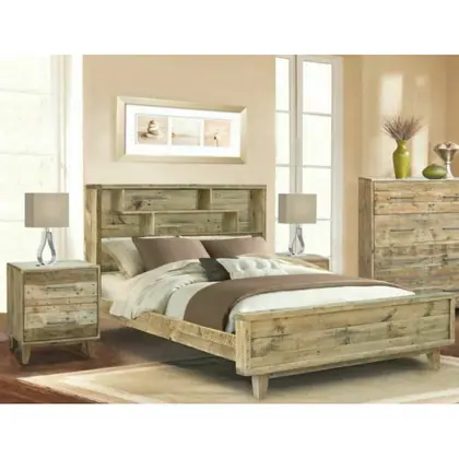 LOFTWOOD KING BED MIT BOOKCASE