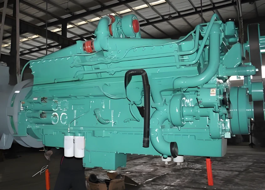 Cummins KTA50 Generator Diesel Engine 1400 kW Generator Engine Assembly shown from another angle
