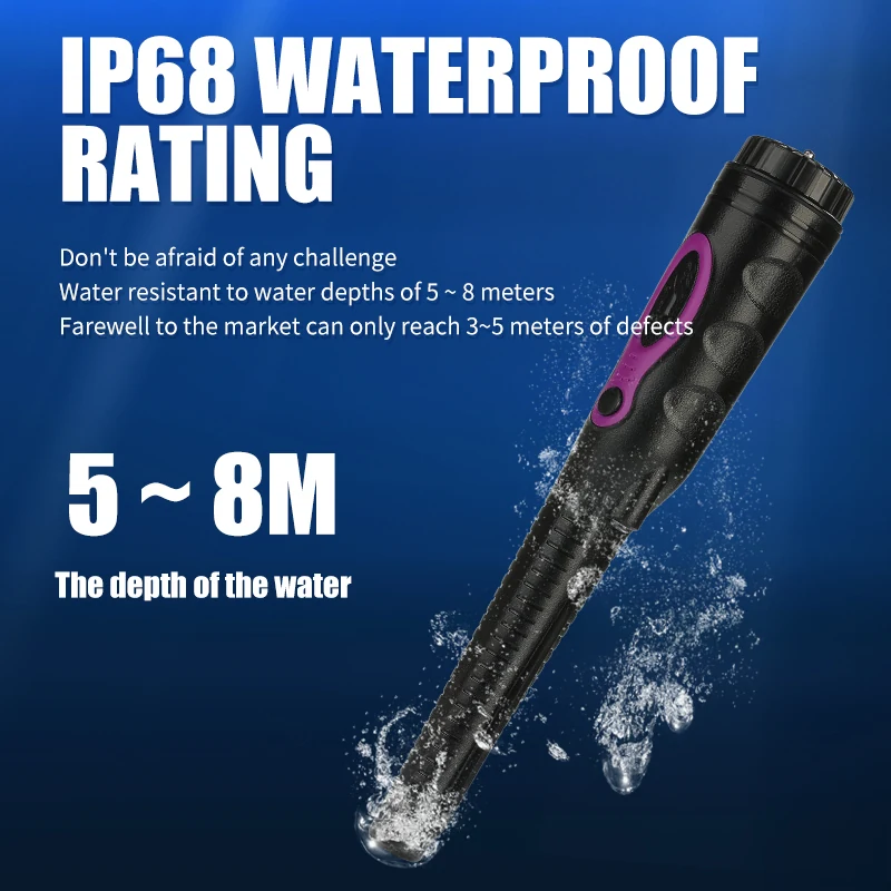 HS-08 IP68 wasserdichter Goldmetalldetektor-Pinpointer