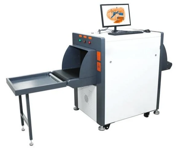 XIS 5030A scanner with conveyor and receiving rack