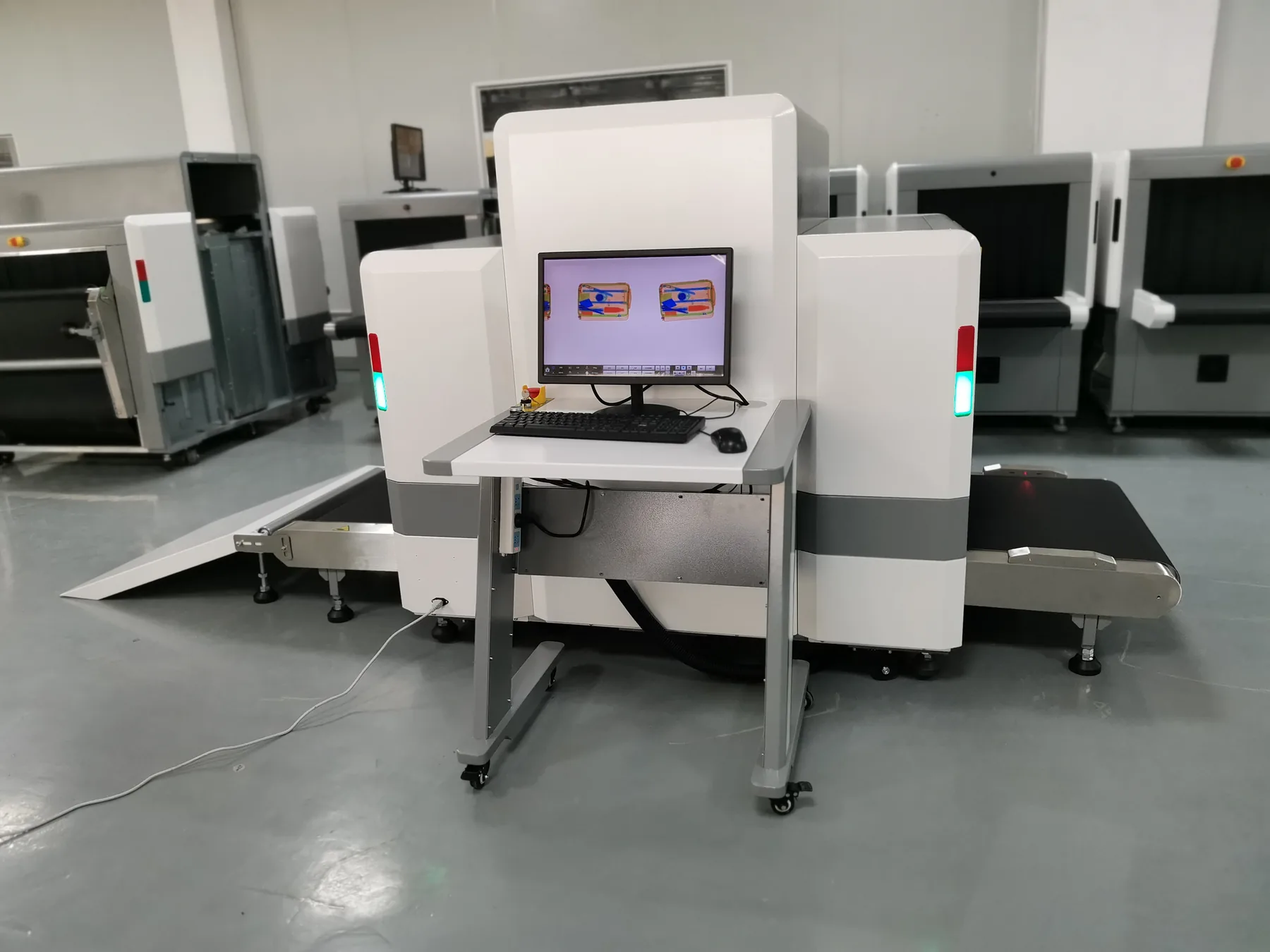 A completed X-ray scanner installed and running at a customer facility.