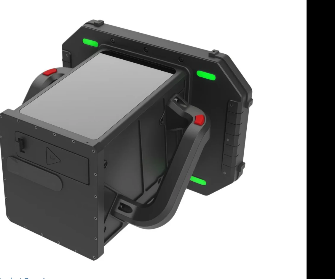 Averguard PB-140 handheld backscatter X-ray imager with display arm