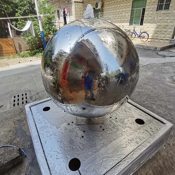 1000mm Hollow Ball Fountain Stainless Steel Sphere Water Feature view 2