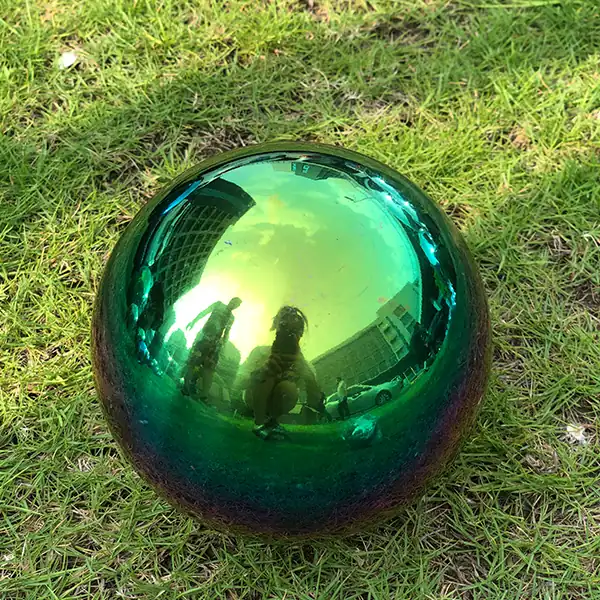 Colored Plated Hollow Gazing Globe Ball Stainless Steel Sphere view 3