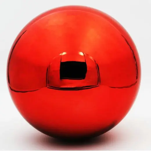 200 mm roter Blickball aus Edelstahl