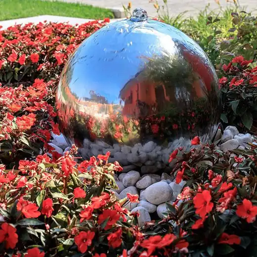 Wasserspielkugel aus Edelstahl, Gartendekorationskugel