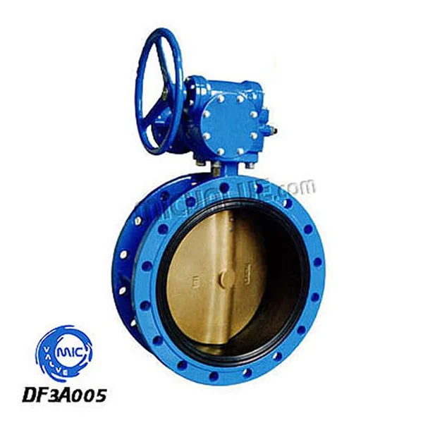 DF3A005 concentric flanged butterfly valve with al-bronze disc and wormgear actuation