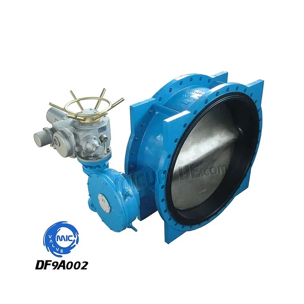 DF9A002 DN1200 concentric flanged butterfly valve with integrated electric actuator