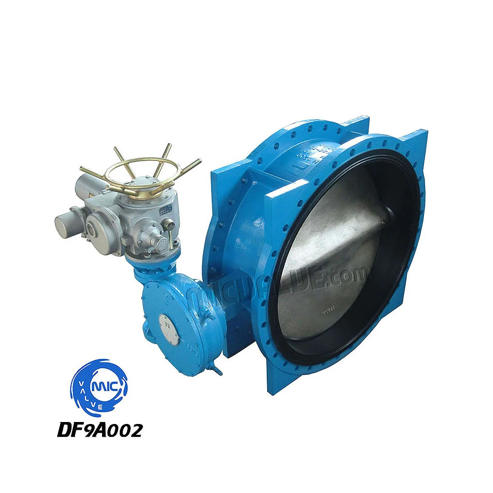 DF9A002 DN1200 concentric flanged butterfly valve with integrated electric actuator
