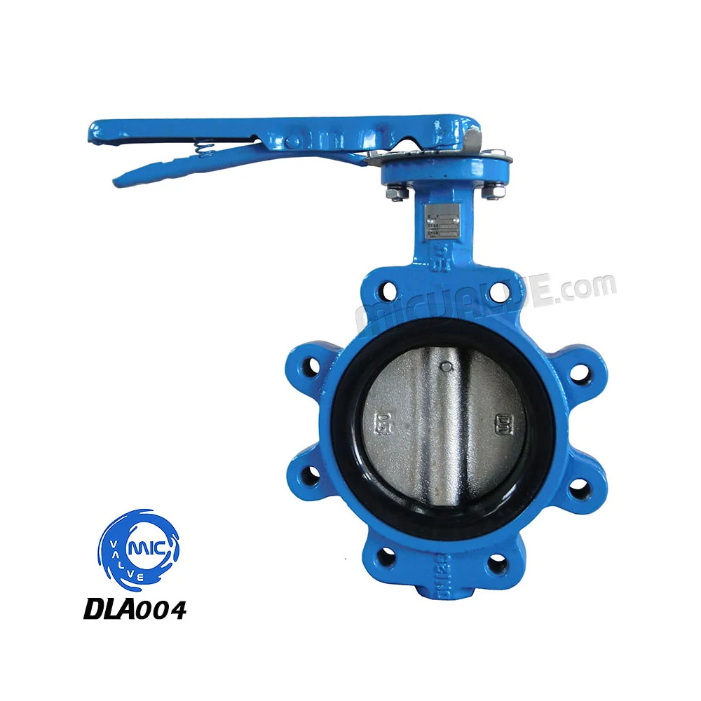 DLA004 lug type butterfly valve in carbon steel with hand lever and threaded lug holes