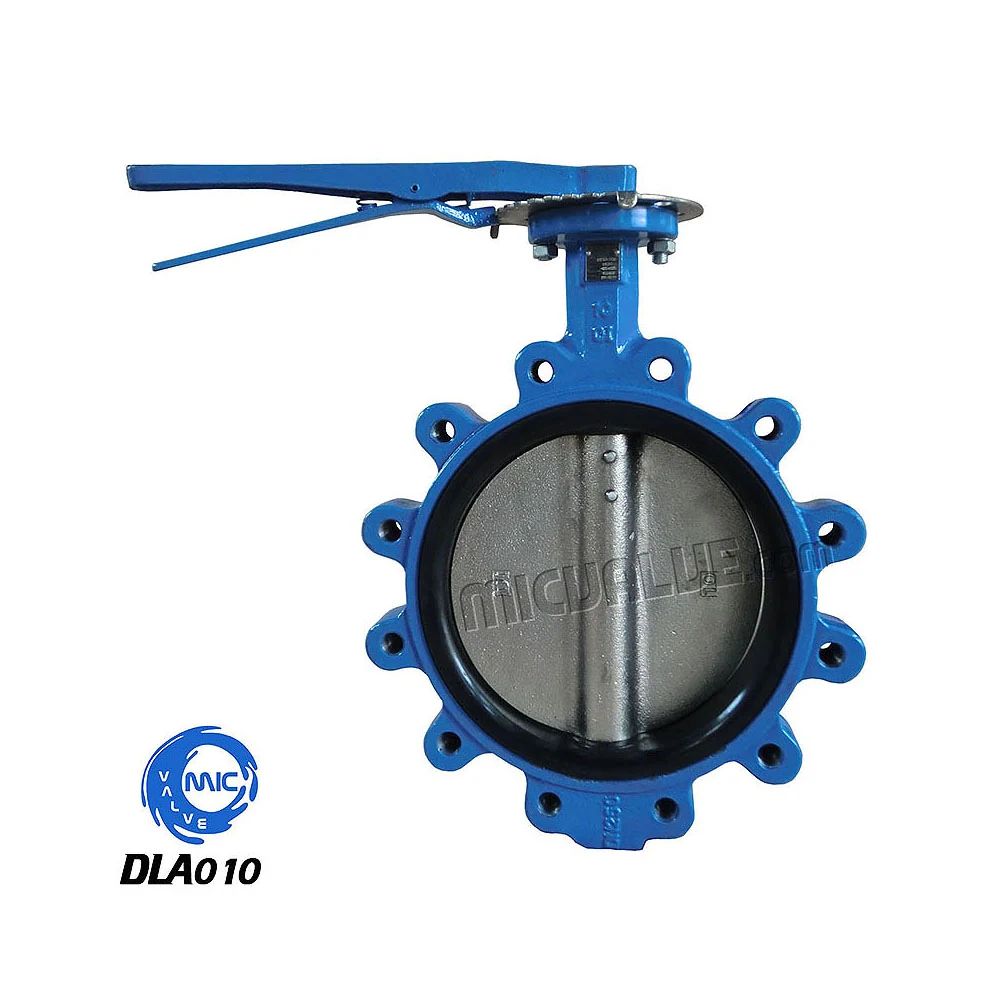 DLA010 DN250 lug type butterfly valve with malleable iron body and hand lever