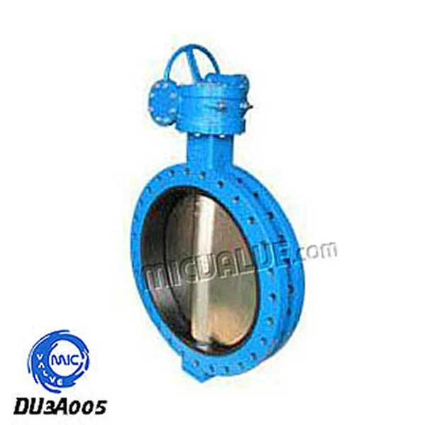 DU3A005 U type butterfly valve with wormgear mechanism and manual handle