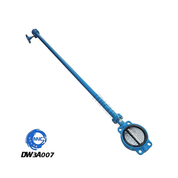 DW3A007 extension rod and wormgear assembly for wafer butterfly valves, 185 cm long, with gear housing and threaded rod