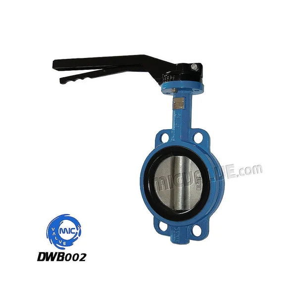 DWB002 DN50 wafer type butterfly valve with aluminium handle and CF8 disc