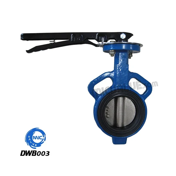 DWB003 DN10 to DN2600 wafer type butterfly valve with soft seat and two holes for through bolts