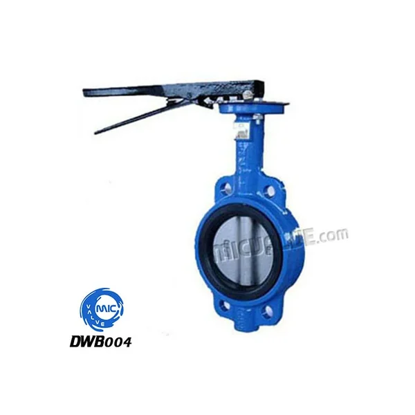 DWB004 DN100 wafer type butterfly valve with CF8 disc and hand lever