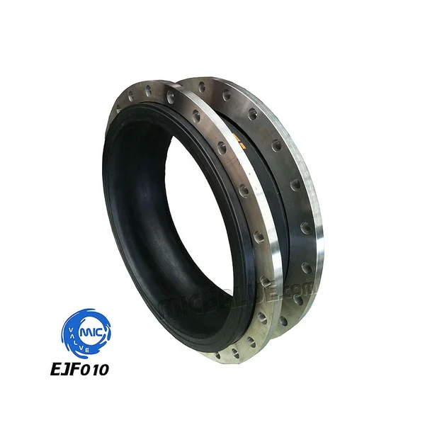 Junta de expansión de caucho de una sola esfera tipo brida EJF010 con terminales metálicos y conexiones de brida