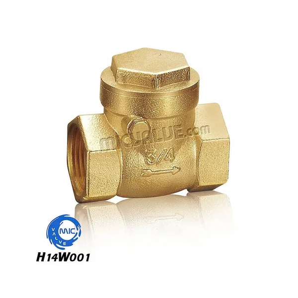 Válvula antirretorno oscilante rosca hembra de latón H14W001 con conexión roscada y disco pivotante