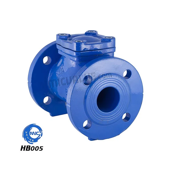 HB005 flanged end ball type check valve made from cast iron with flanged connections on both ends