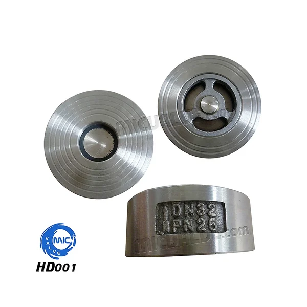 HD001 stainless steel wafer type disc check valve with hand lever and flange connections